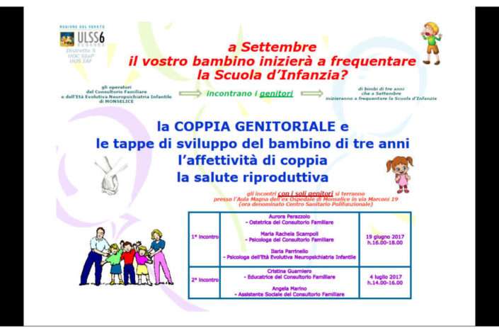Incontri rivolti a genitori di bambini di 3 a Monselice
