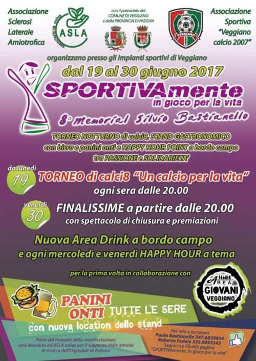 SPORTIVAmente in gioco per la vita – dal 19 al 30 giugno 2017 a Veggiano
